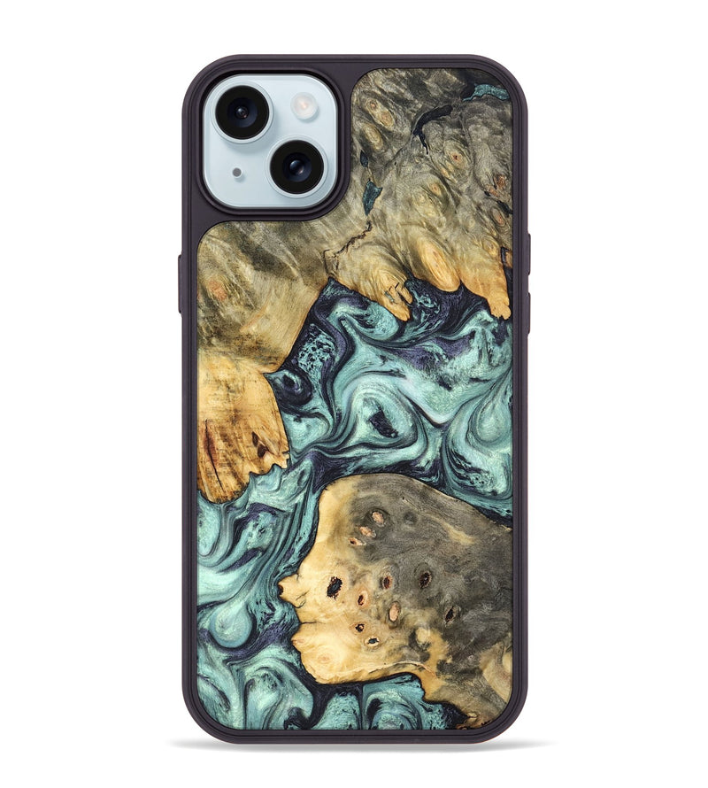 iPhone 15 Plus Wood Phone Case - Marcus (Green, 823697)