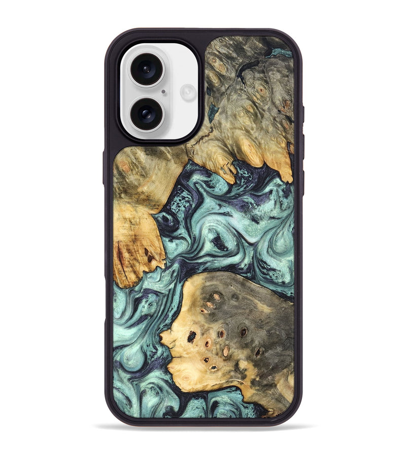 iPhone 16 Plus Wood Phone Case - Marcus (Green, 823697)