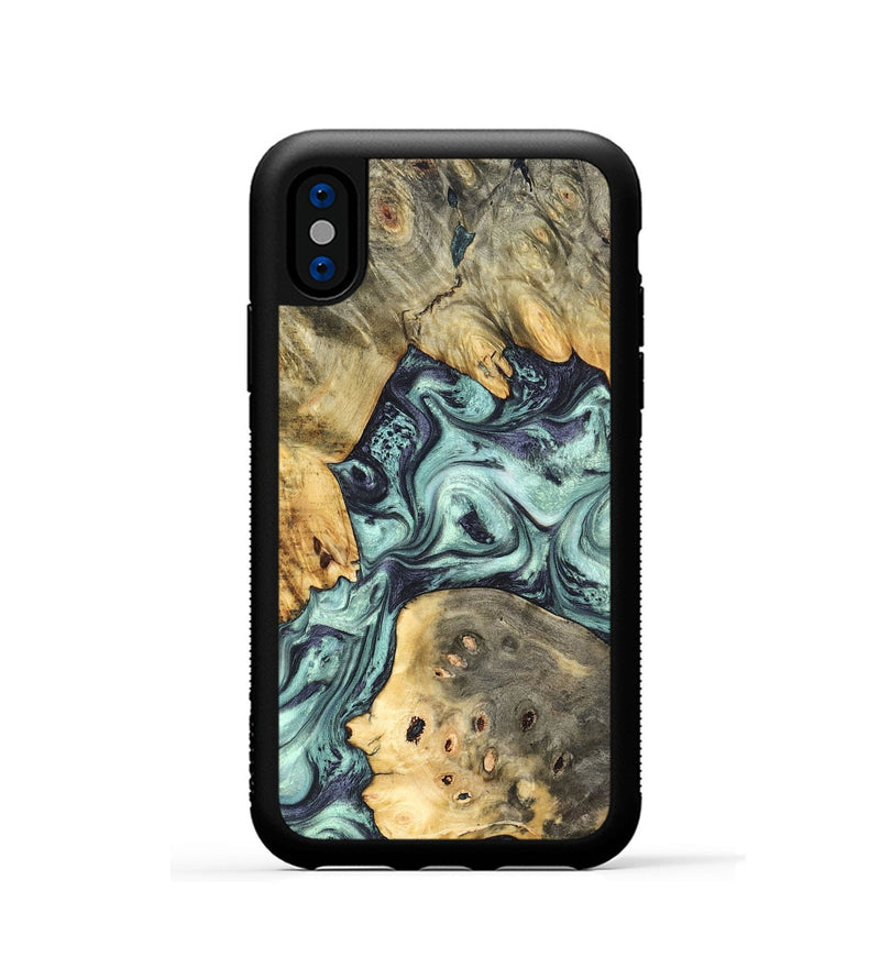 iPhone Xs Wood Phone Case - Marcus (Green, 823697)