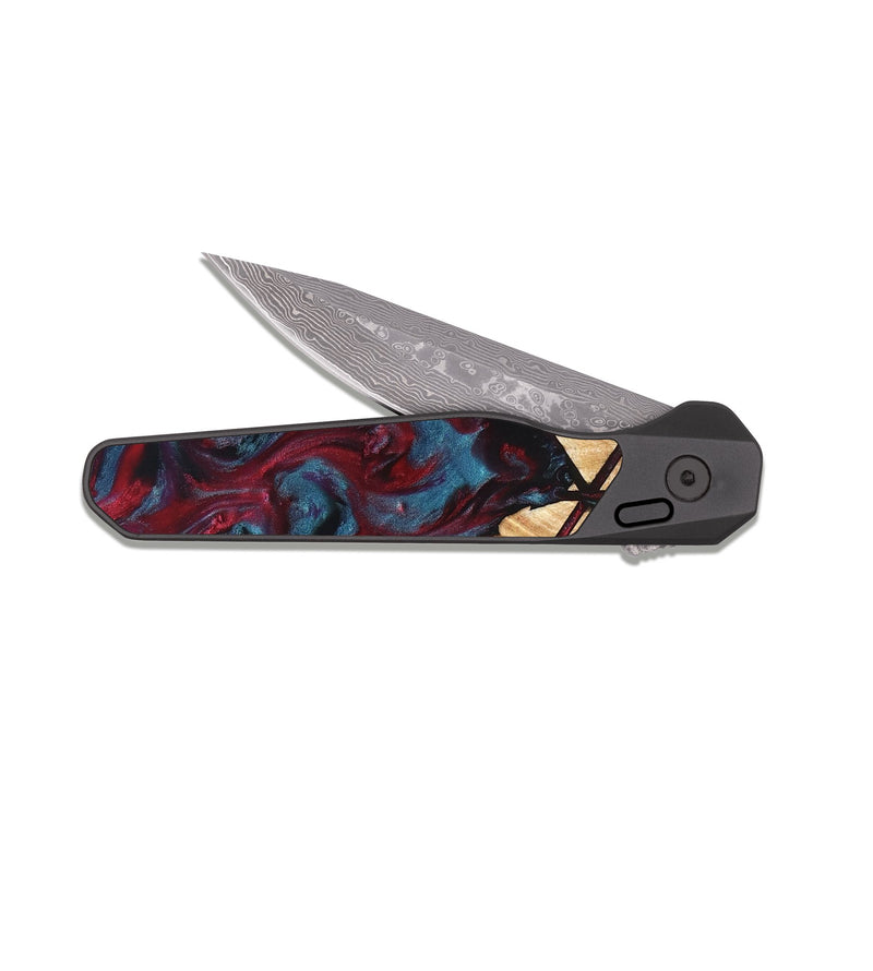 EDC Dark Damascus Wood Pocket Knife - Randell (Pattern, 823700)
