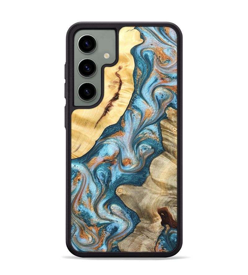 Galaxy S24 Plus Wood Phone Case - Obie (Teal & Gold, 823712)