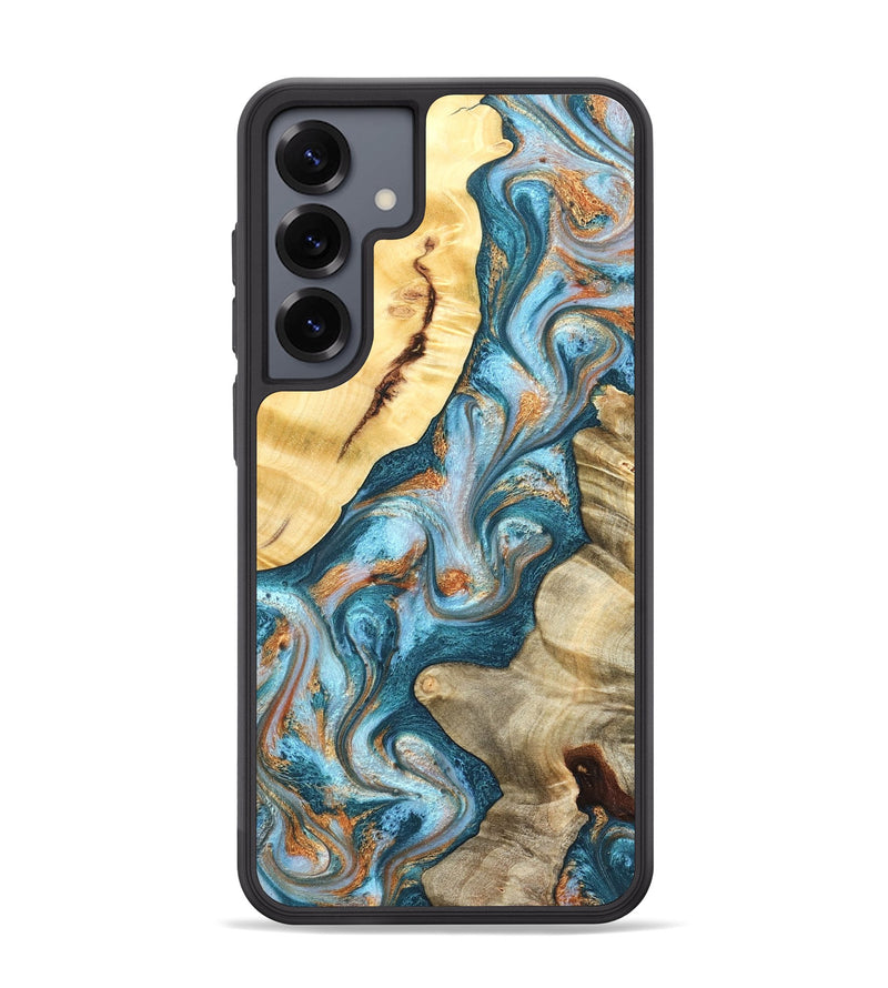 Galaxy S25 Plus Wood Phone Case - Obie (Teal & Gold, 823712)