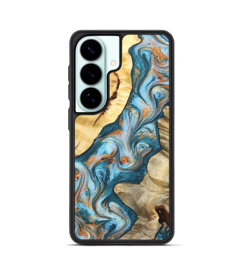 Galaxy S26 Wood Phone Case - Obie (Teal & Gold, 823712)