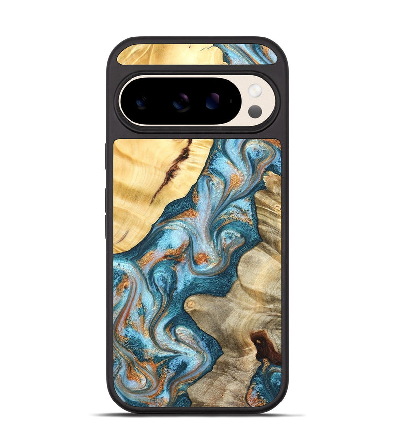 Pixel 10 Wood Phone Case - Obie (Teal & Gold, 823712)