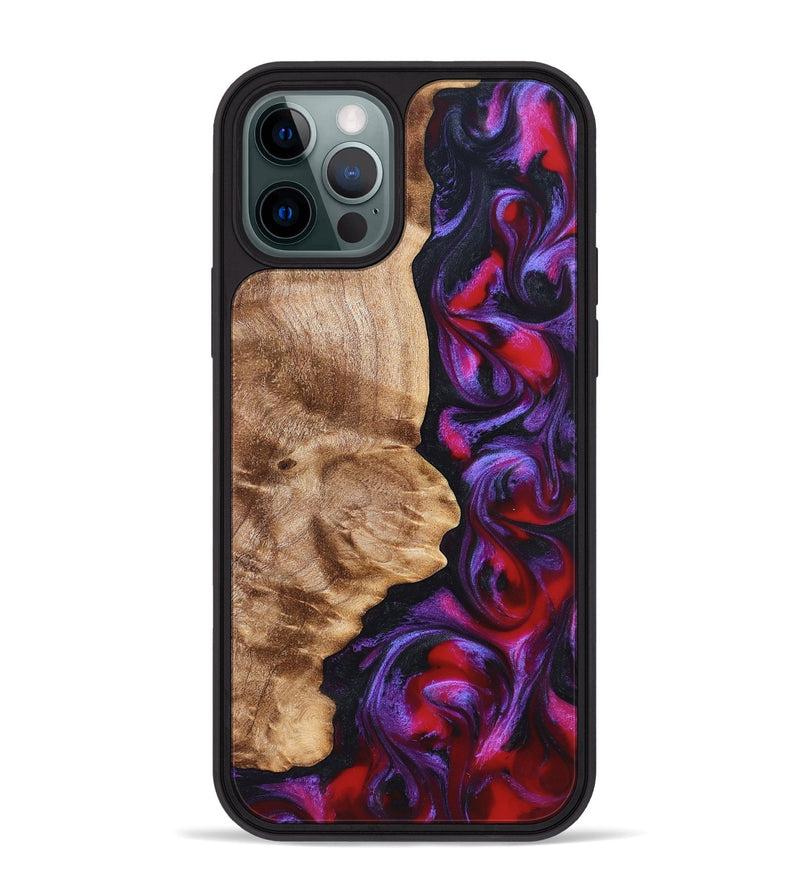iPhone 12 Pro Max Wood Phone Case - Zyair (Red, 823715)