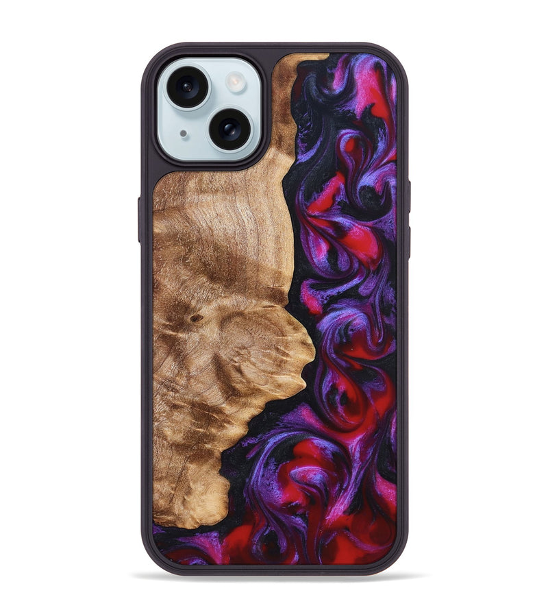 iPhone 15 Plus Wood Phone Case - Zyair (Red, 823715)