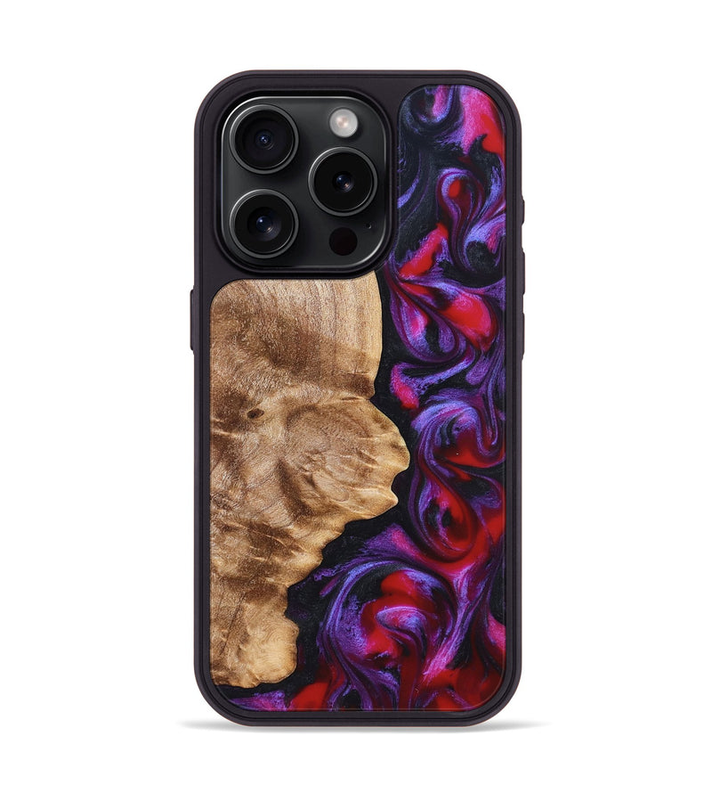 iPhone 15 Pro Wood Phone Case - Zyair (Red, 823715)