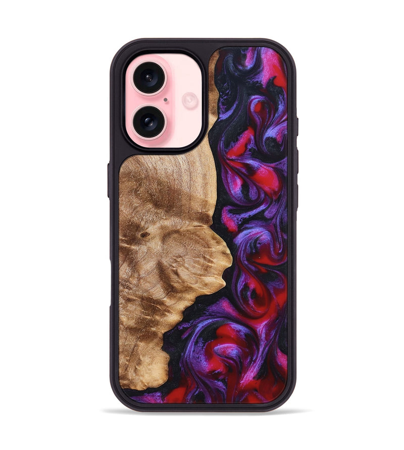 iPhone 16 Wood Phone Case - Zyair (Red, 823715)