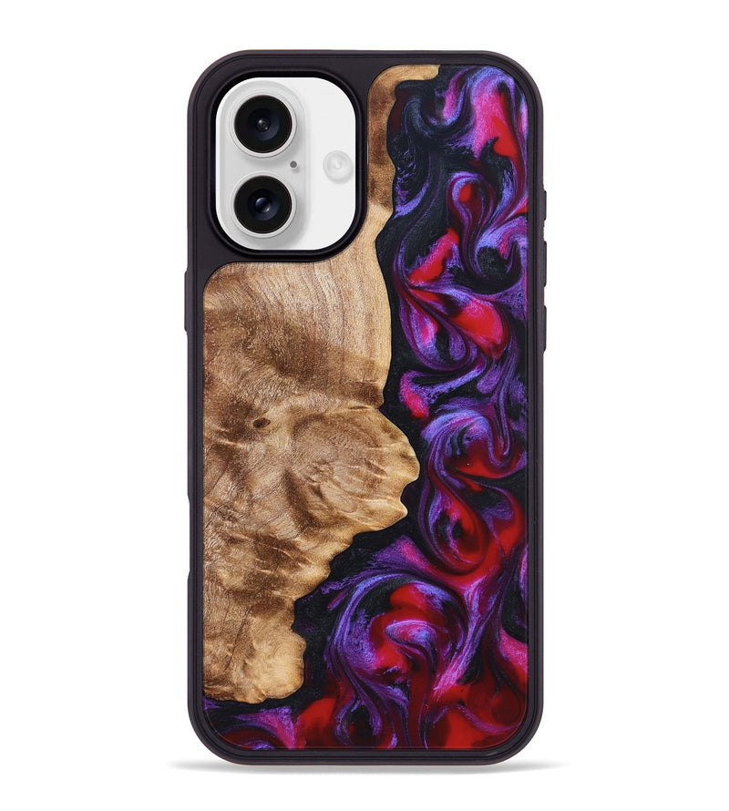 iPhone 16 Plus Wood Phone Case - Zyair (Red, 823715)