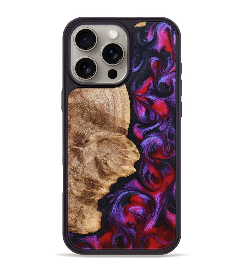 iPhone 16 Pro Max Wood Phone Case - Zyair (Red, 823715)