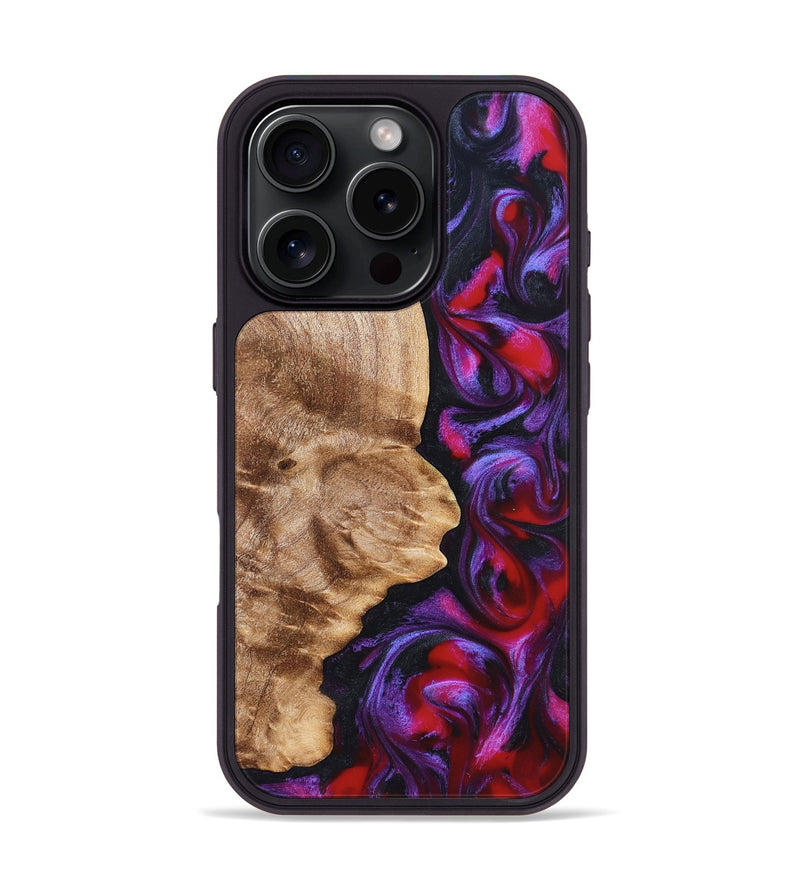 iPhone 16 Pro Wood Phone Case - Zyair (Red, 823715)