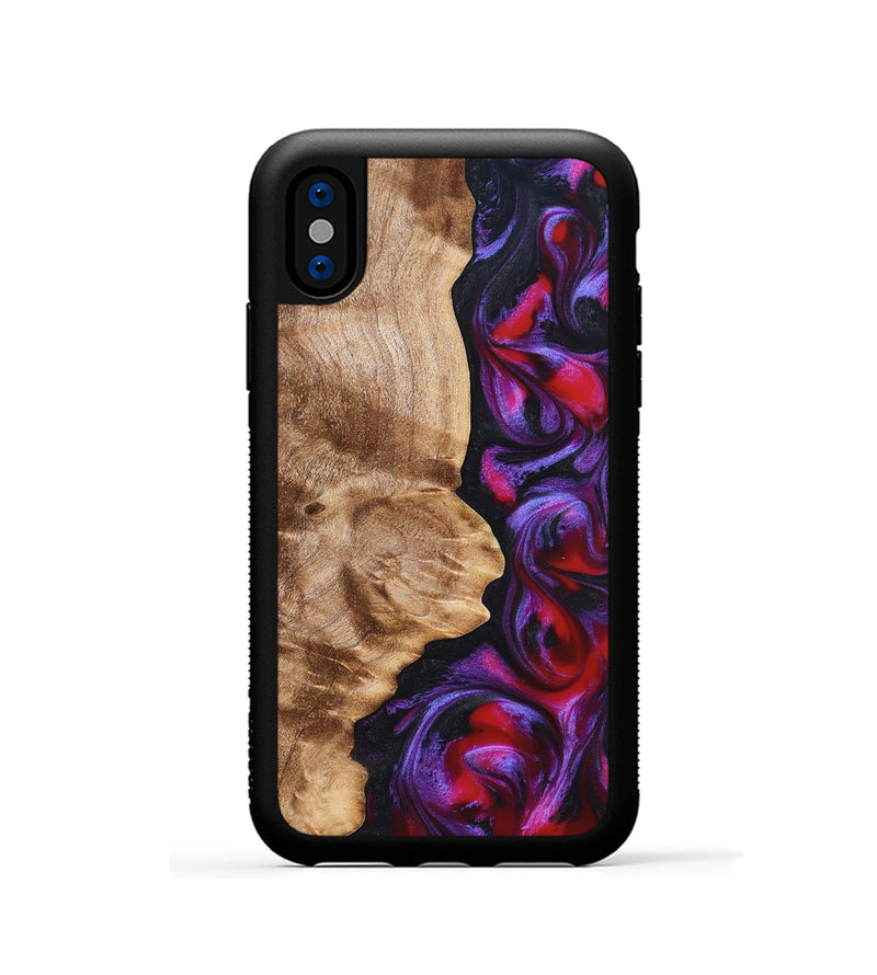 iPhone Xs Wood Phone Case - Zyair (Red, 823715)