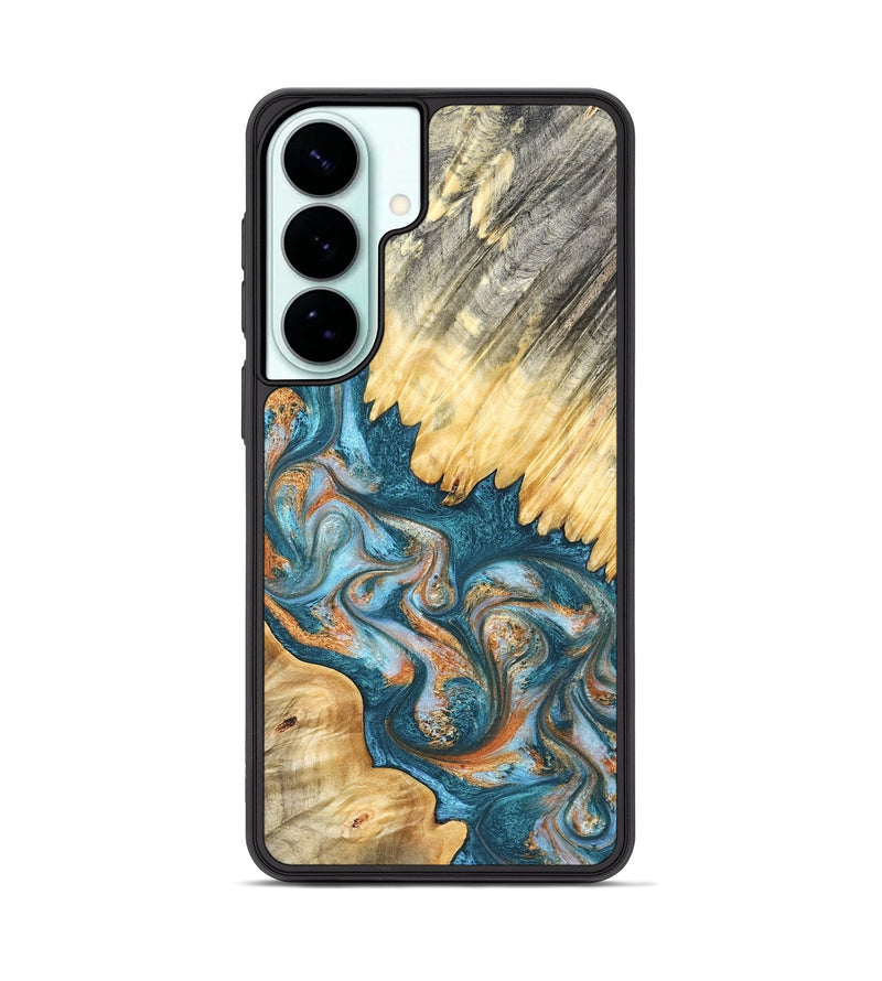 Galaxy S26 Plus Wood Phone Case - Carmine (Teal & Gold, 823722)