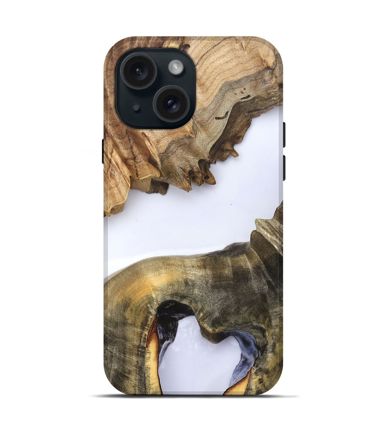 iPhone 15 Wood Live Edge Phone Case - Eldora (Clear, 823728)