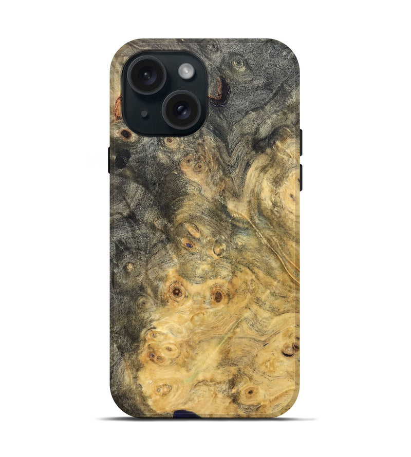 iPhone 15 Wood Live Edge Phone Case - Emelia (Solid Wood, 823729)