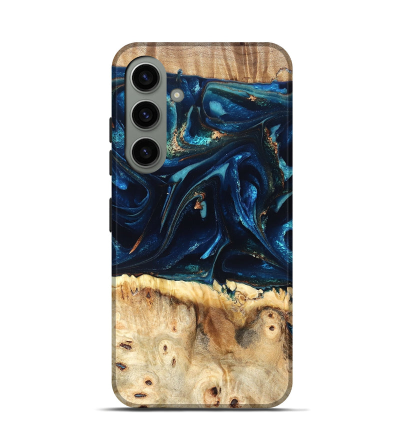 Galaxy S24 Wood Live Edge Phone Case - Zelma (Teal & Gold, 823731)