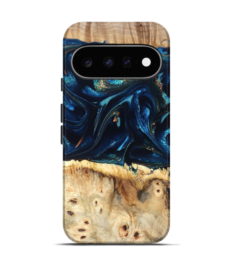 Pixel 11 Wood Live Edge Phone Case - Zelma (Teal & Gold, 823731)