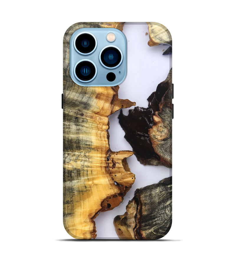 iPhone 14 Pro Wood Live Edge Phone Case - Akeem (Clear, 823735)
