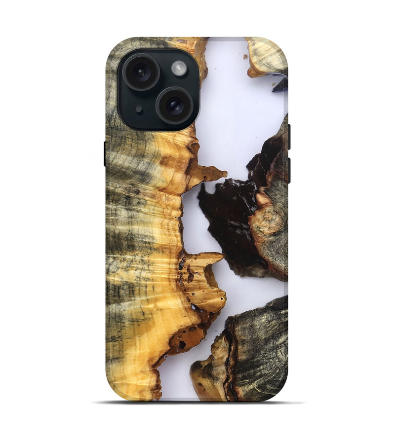 iPhone 15 Wood Live Edge Phone Case - Akeem (Clear, 823735)