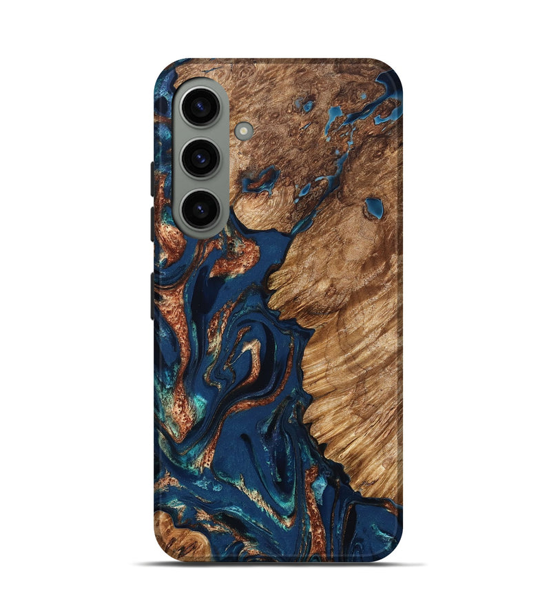 Galaxy S24 Wood Live Edge Phone Case - Rosalee (Teal & Gold, 823738)