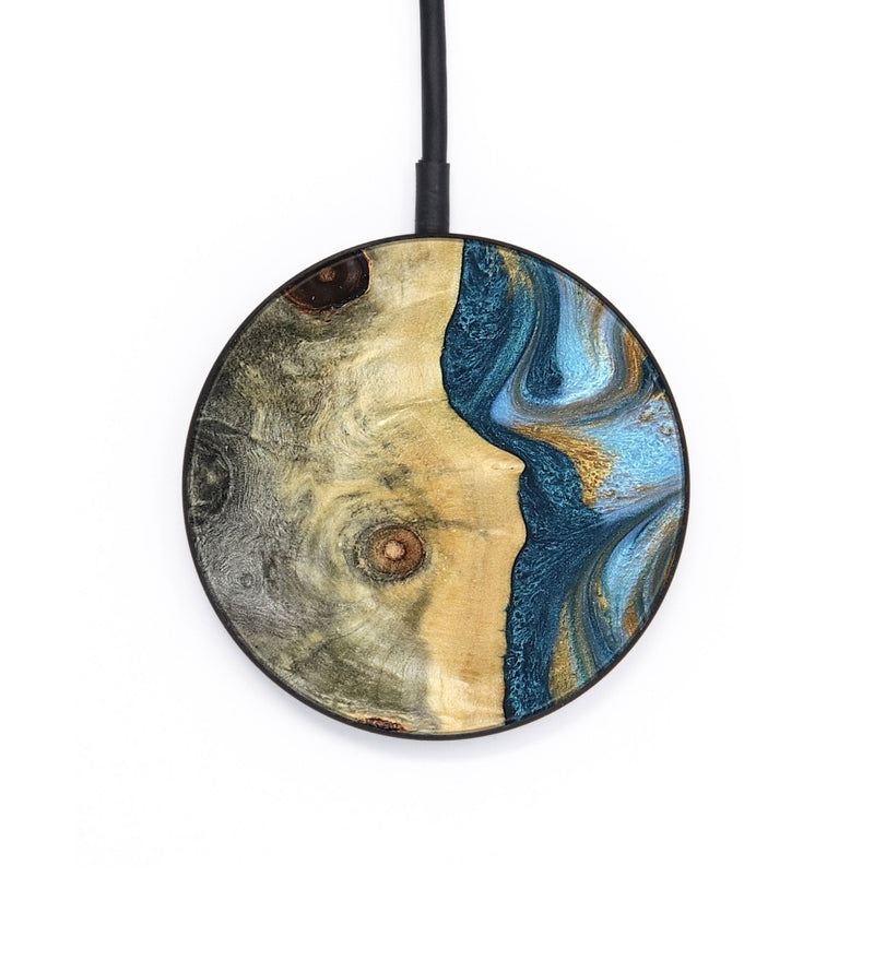 Circle Wood Wireless Charger - Galilea (Teal & Gold, 823782)