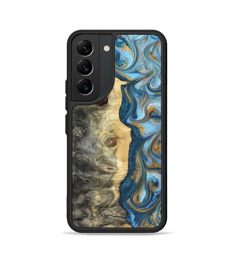 Galaxy S22 Wood Phone Case - Galilea (Teal & Gold, 823782)