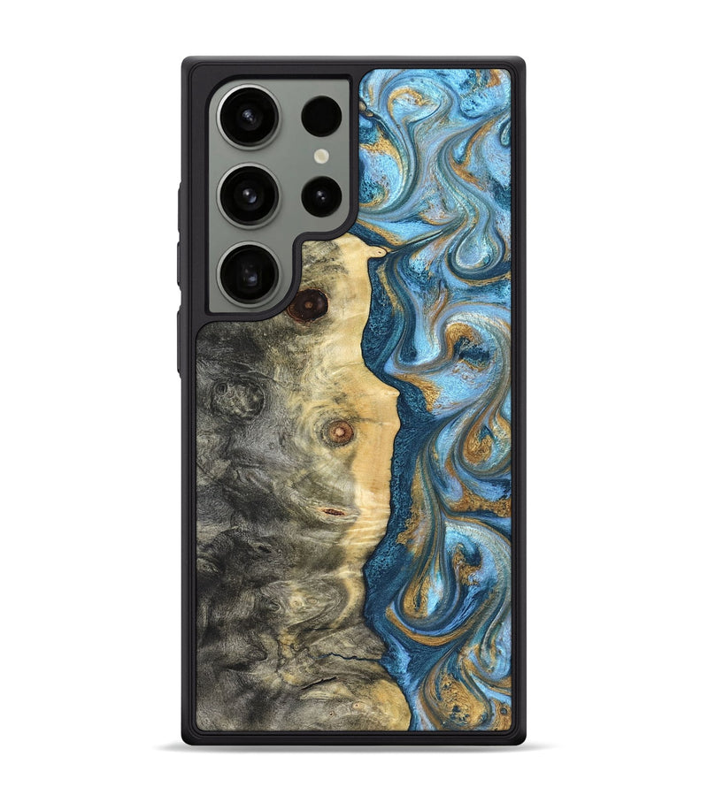 Galaxy S24 Ultra Wood Phone Case - Galilea (Teal & Gold, 823782)