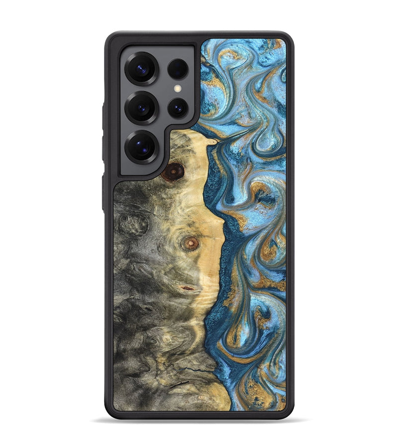 Galaxy S25 Ultra Wood Phone Case - Galilea (Teal & Gold, 823782)
