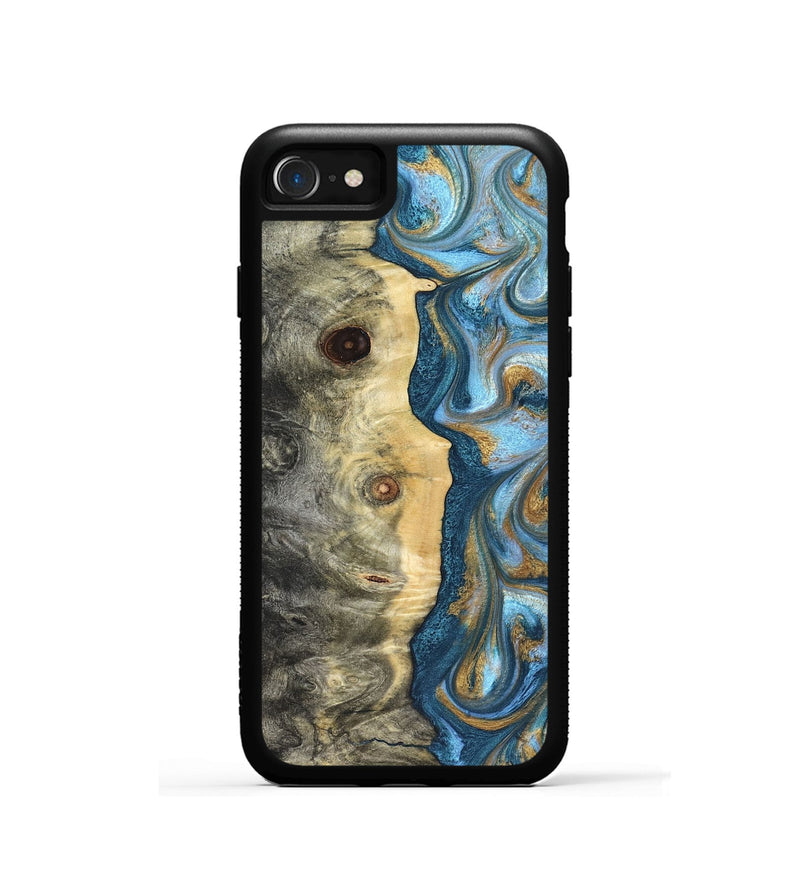 iPhone SE Wood Phone Case - Galilea (Teal & Gold, 823782)