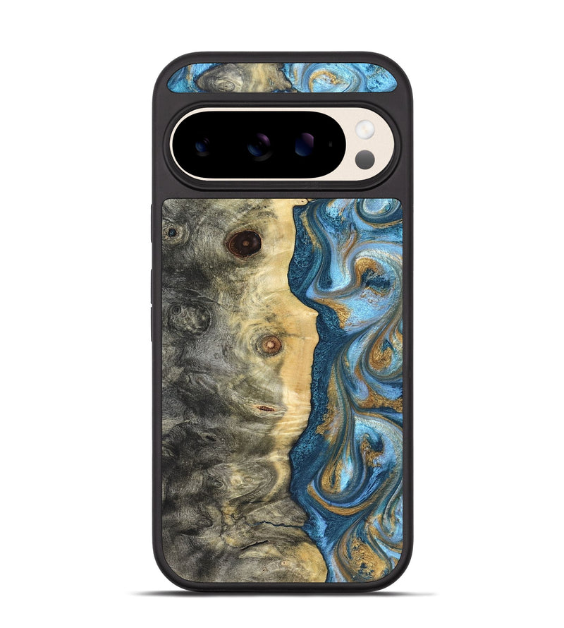 Pixel 10 Wood Phone Case - Galilea (Teal & Gold, 823782)