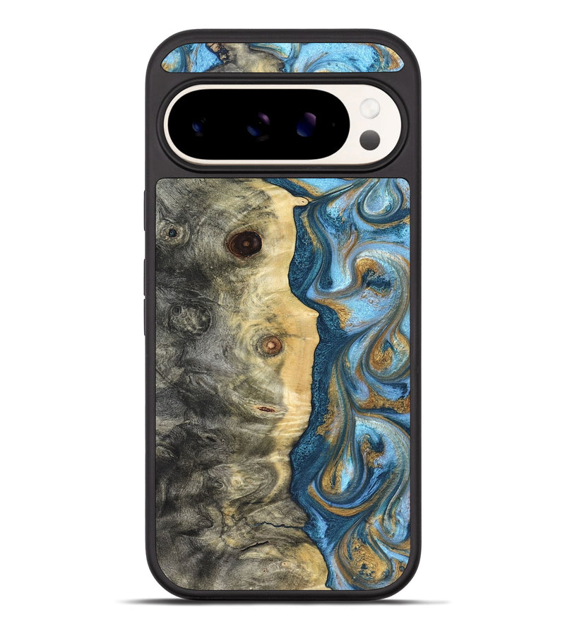 Pixel 10 Pro XL Wood Phone Case - Galilea (Teal & Gold, 823782)