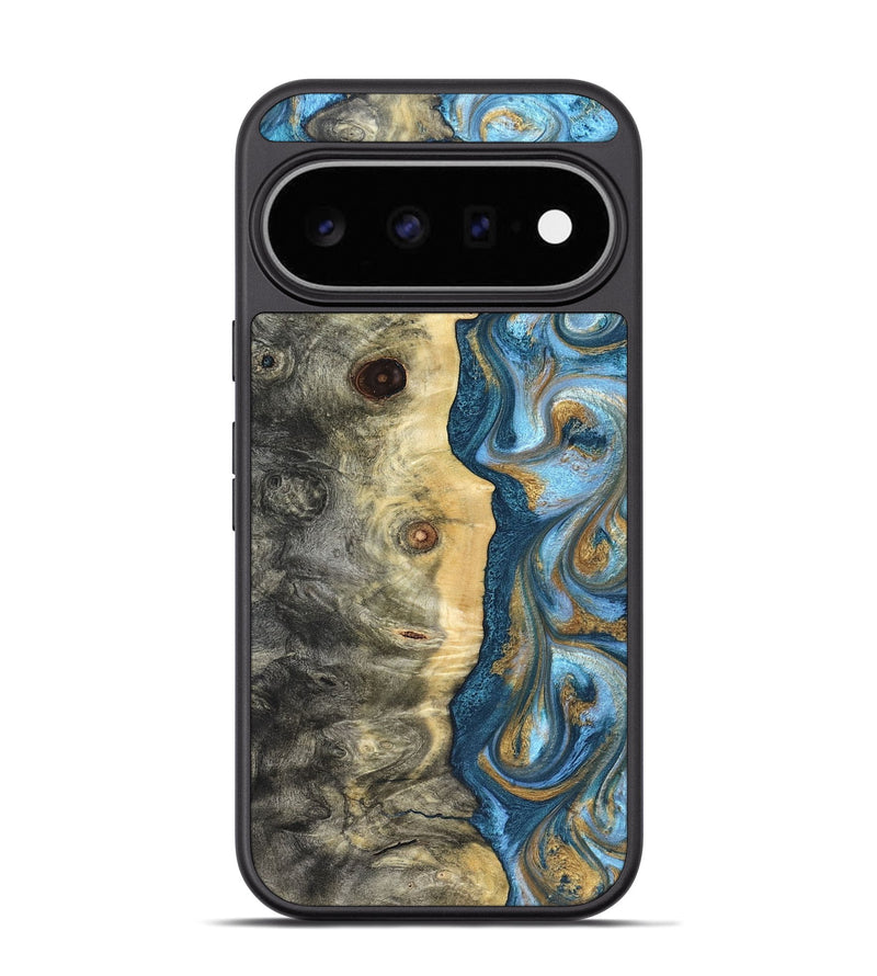 Pixel 11 Pro Wood Phone Case - Galilea (Teal & Gold, 823782)