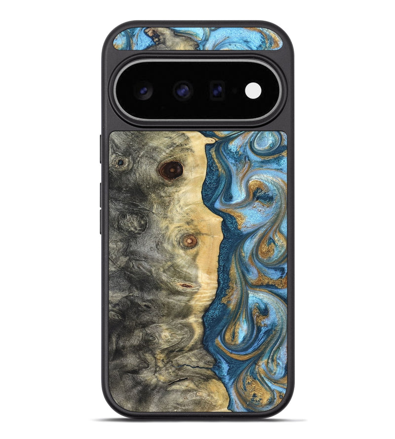 Pixel 11 Pro XL Wood Phone Case - Galilea (Teal & Gold, 823782)