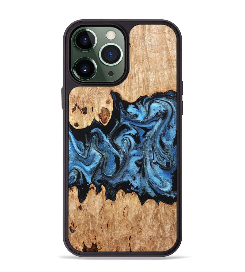 iPhone 13 Pro Max Wood Phone Case - Maya (Blue, 823784)