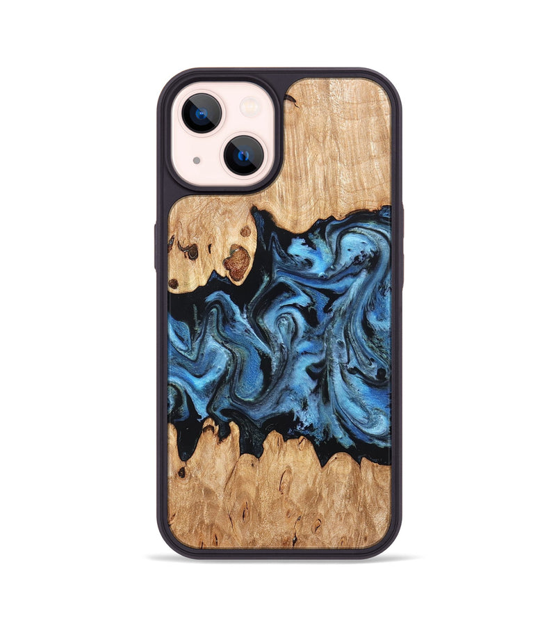 iPhone 14 Wood Phone Case - Maya (Blue, 823784)