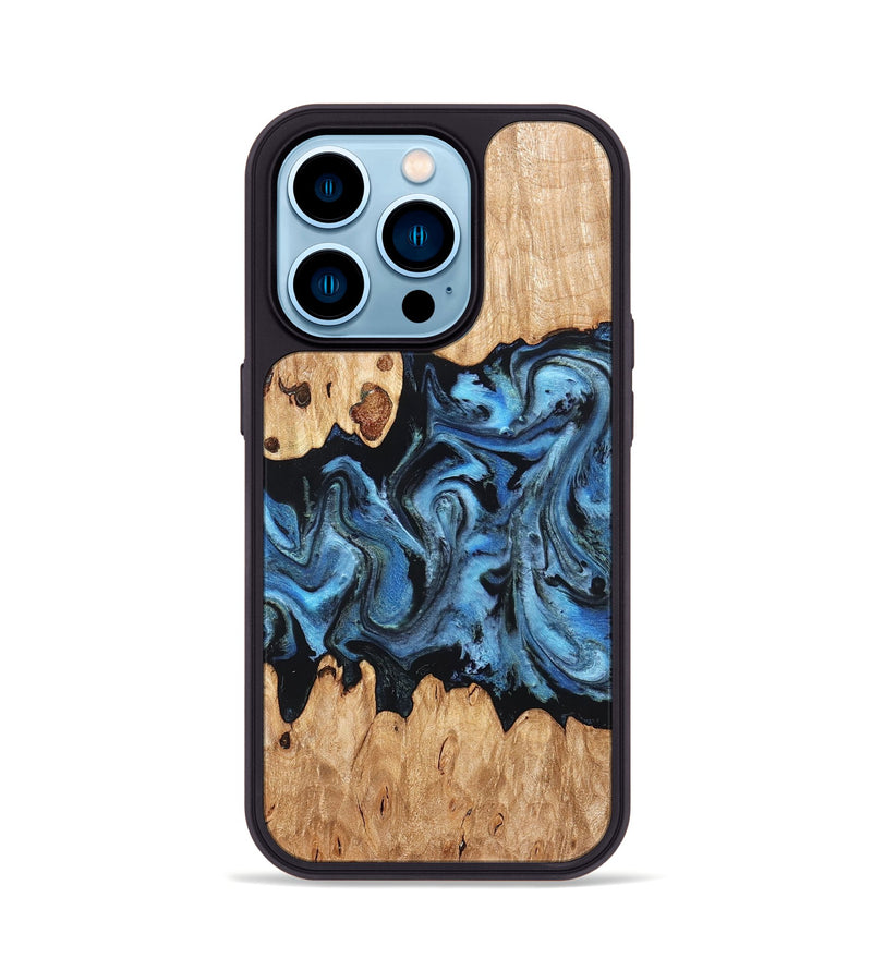 iPhone 14 Pro Wood Phone Case - Maya (Blue, 823784)