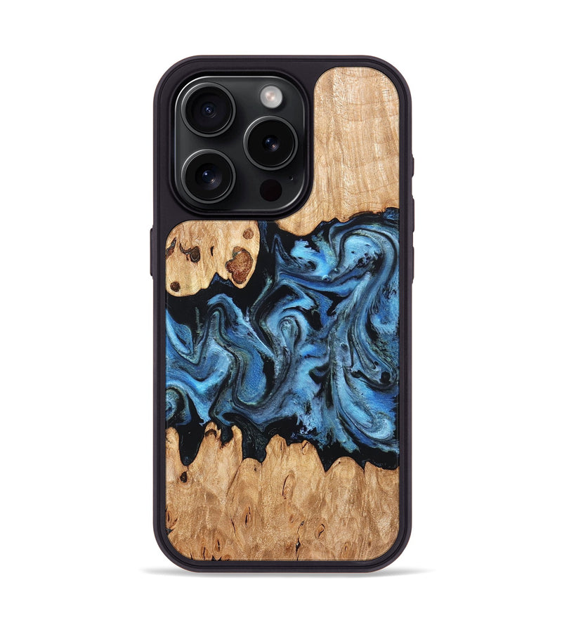 iPhone 15 Pro Wood Phone Case - Maya (Blue, 823784)