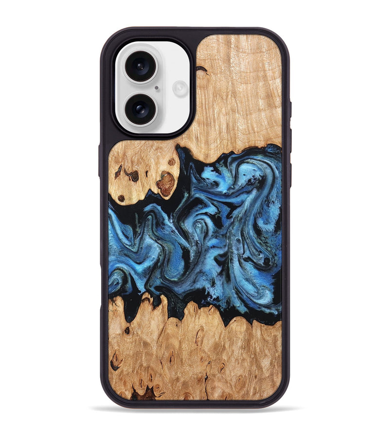 iPhone 16 Plus Wood Phone Case - Maya (Blue, 823784)