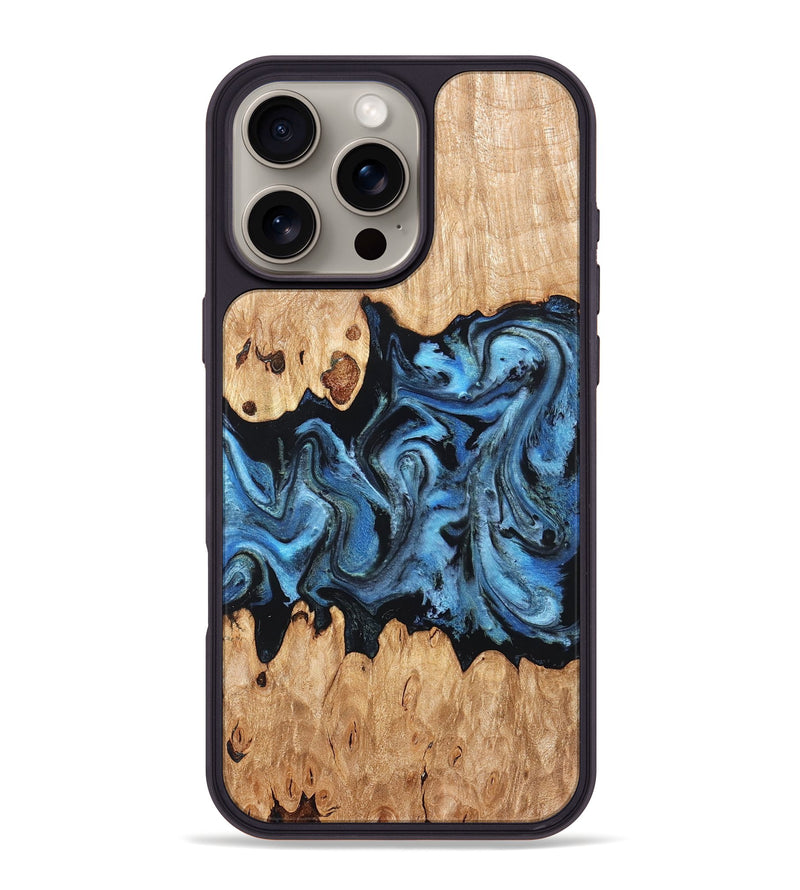 iPhone 16 Pro Max Wood Phone Case - Maya (Blue, 823784)