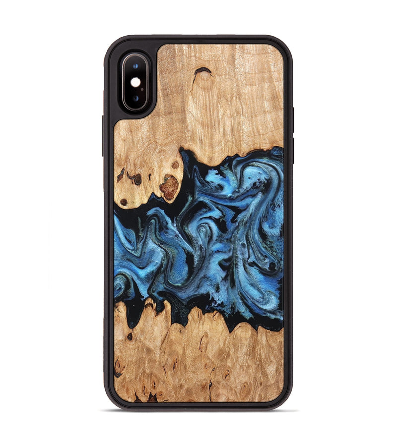 iPhone Xs Max Wood Phone Case - Maya (Blue, 823784)