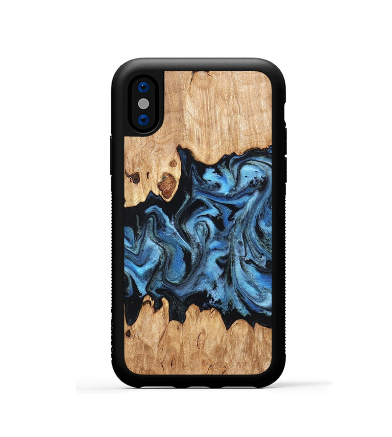 iPhone Xs Wood Phone Case - Maya (Blue, 823784)
