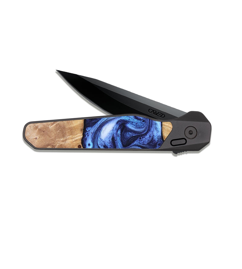 EDC Dark Slate Wood Pocket Knife - Dewayne (Blue, 823787)