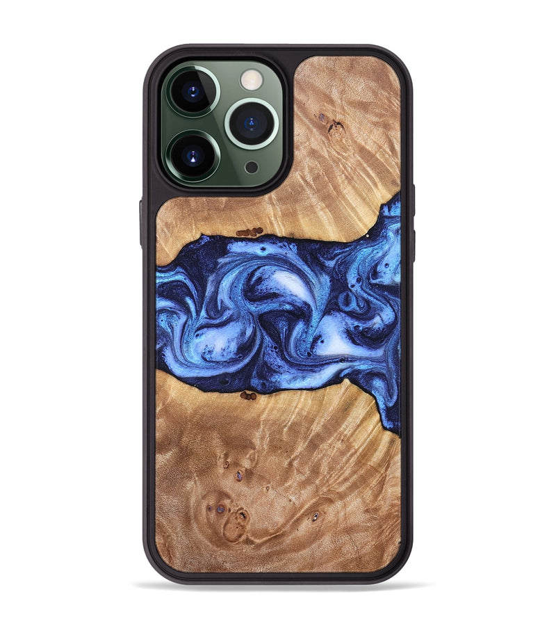 iPhone 13 Pro Max Wood Phone Case - Dewayne (Blue, 823787)