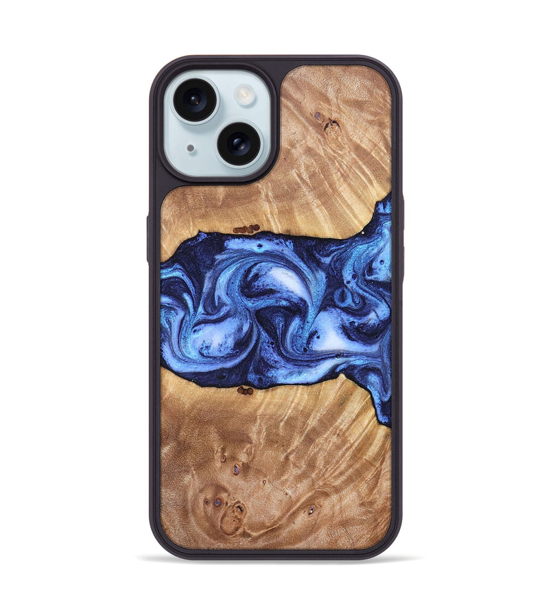 iPhone 15 Wood Phone Case - Dewayne (Blue, 823787)