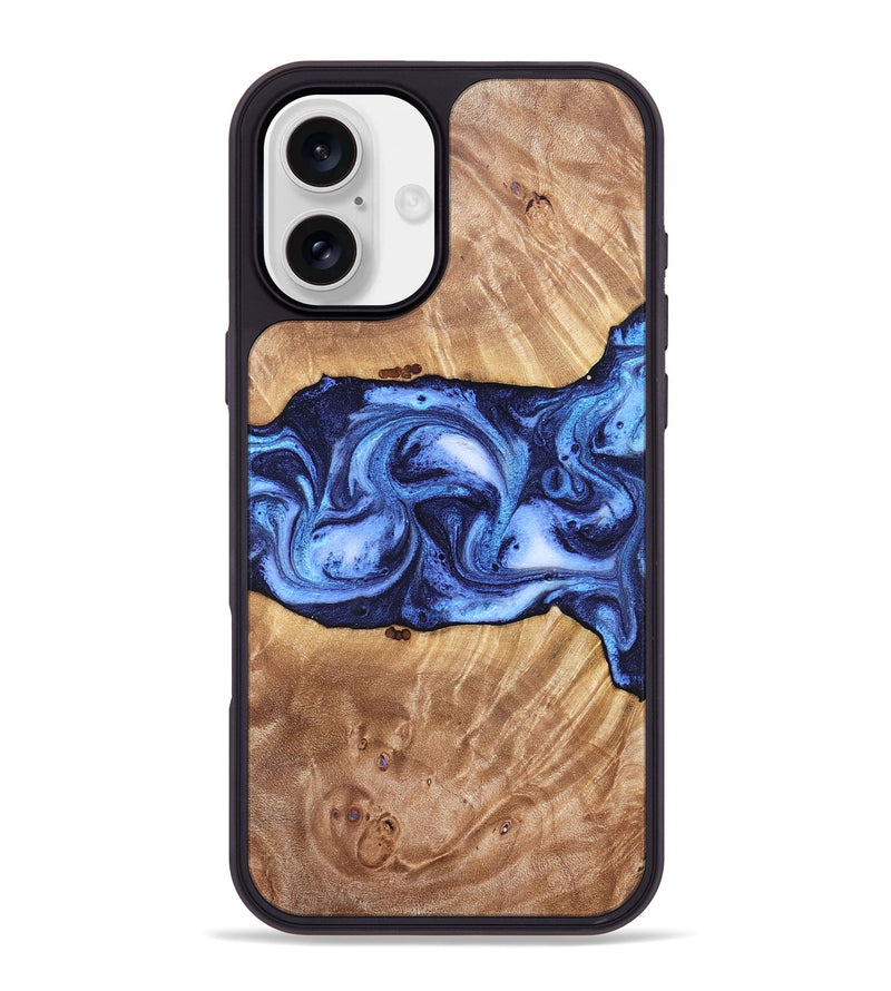 iPhone 16 Plus Wood Phone Case - Dewayne (Blue, 823787)