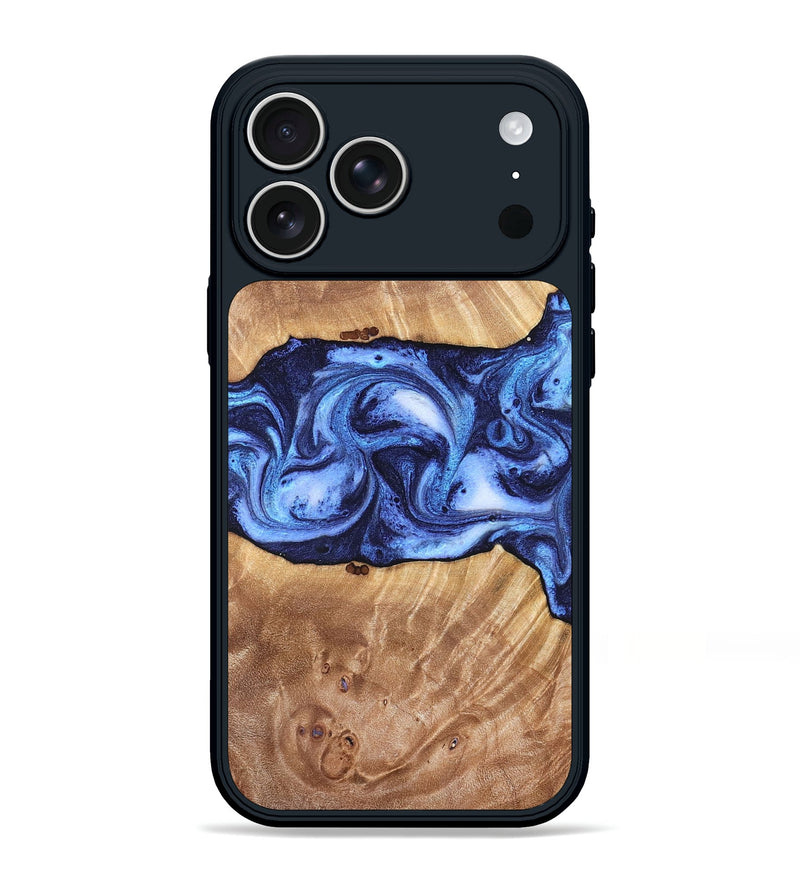 iPhone 17 Pro Max Wood Phone Case - Dewayne (Blue, 823787)
