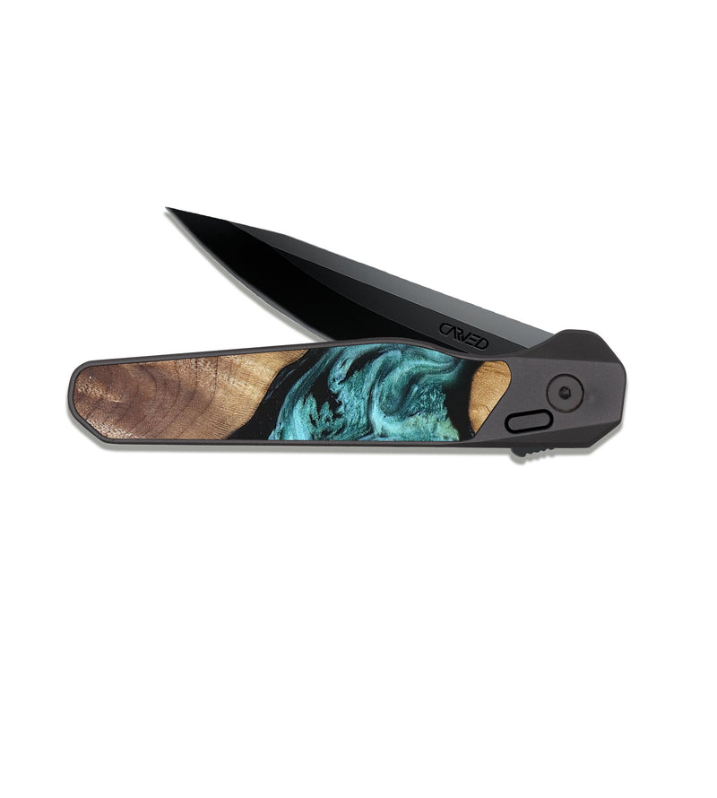 EDC Dark Slate Wood Pocket Knife - Kole (Blue, 823788)