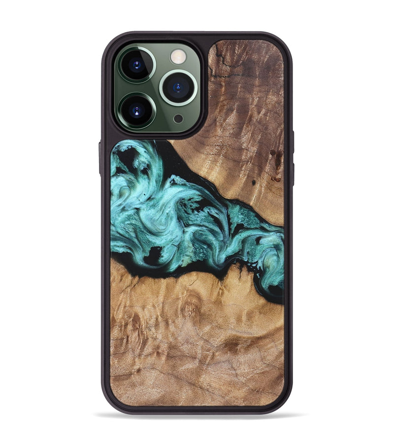 iPhone 13 Pro Max Wood Phone Case - Kole (Blue, 823788)