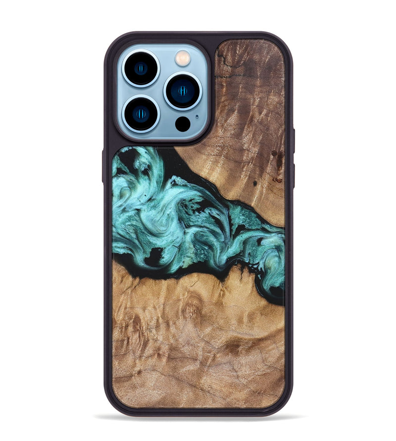 iPhone 14 Pro Max Wood Phone Case - Kole (Blue, 823788)