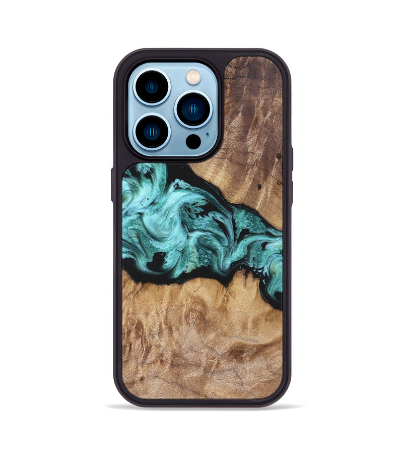 iPhone 14 Pro Wood Phone Case - Kole (Blue, 823788)